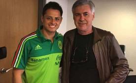 Esta es la foto que colgó Carlo Ancelotti de su reencuentro con Javier 'Chicharito' Hernández.