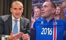 El presidente de Islandia, Gudni Johannesson, estuvo presente en el estadio con la camiseta de su selección y junto a los seguidores.