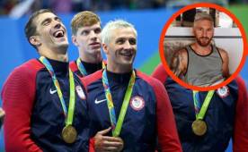 Michael Phelps, Conor Dwyer, Townley Haas y Ryan Lochte bromean antes de competir en Río.
