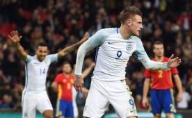Jamie Vardy sorprendió a todos con su celebración en el segundo gol de Inglaterra ante España.