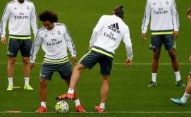 En el último entreno del Real Madrid previo al juego con Levante, Bale y Marcelo entrenaron con el grupo. Foto AFP