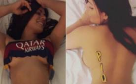 Así posó la hermosa brasileña para la estrella del FC Barcelona.