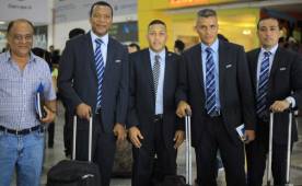 La cuarteta arbitral llegó a San Pedro Sula, el juego es el martes a las 3 de la tarde.