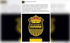 Real España pide en Tocoa que 'todo se desarrolle normalmente sin injerencias extrañas ni ayudas arbitrales'.