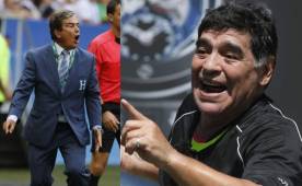 Diego Maradona y Jorge Luis Pinto son dos polémicos personajes del fútbol que en la última semana han tenido un cruce de palabras. Fotos DIEZ