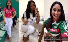 La sampedrana Pamela Hernández es la novia del delantero de Marathón y la Selección Nacional, Diego Reyes y siempre le acompaña en el estadio cuando defiende los colores del Monstruo verde y la Bicolor.