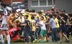 La celebración de los jugadores de la Inter tras pasar a la final.