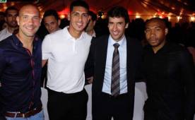 Wilson Palacios y jugadores del Miami FC junto al español Raúl González compartieron en un evento este jueves. Foto Deporte Total USA