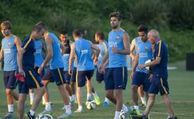 Barcelona durante los entrenamientos en Los Ángeles.