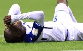 Rubilio Castillo tuvo poca presencia de gol, acá se lamenta en una acción donde quedó lesionado. Foto Ronal Aceituno/Enviado