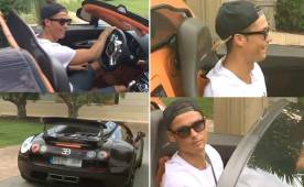 Cristiano Ronaldo exhibe su espectacular auto en redes sociales mientras entra a su casa.