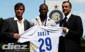 David Suazo cuando fichó para el Inter en el 2007.