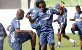 Boniek García y Maynor Figueroa entrenando con la Selección de Honduras.
