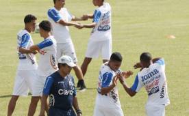 Pinto durante los trabajos de este martes en el estadio Olímpico.