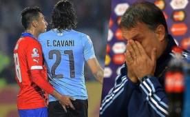 'Tata' Martino, técnico de Argentina, calificó de 'lamentable' la acción de Gonzalo Jara contra el uruguayo Edinson Cavani. Foto Agencias