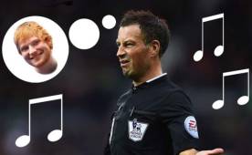 El árbitro Mark Clattenburg se fue a ver a Edward Christopher Sheeran un conocido simplemente como Ed Sheeran es un cantautor y multiinstrumentista británico.