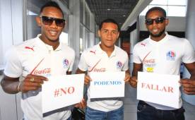 Romell Quioto, Carlos Will Mejía y Johnny Palacios, jugadores del Olimpia.