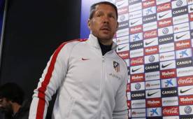 Diego Simeone, entrenador del Atlético de Madrid, durante la conferencia de prensa.