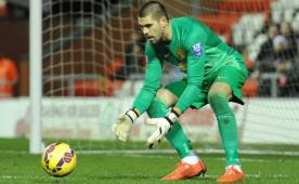 Víctor Valdés hoy vio una tarjeta amarilla en el minuto 84. En Manchester United fue habitual suplente de David De Gea. Foto AFP