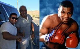 El hondureño Gustavo García junto al ex campeón de boxeo, Mike Tyson con quien se encontró en Estados Unidos y pudo conversar de sus anécdotas.