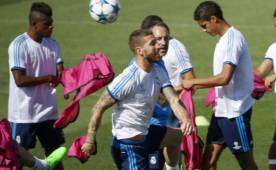 Sergio Ramos durante un entrenamiento la semana anterior con el Real Madrid.