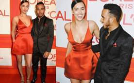 Así de alegres posaron ante las cámaras la modelo rusa y el piloto británico.