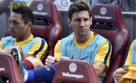 Messi fue suplente ante Atlético de Madrid, pero entró de cambio al minuto 60 y marcó el tanto del triunfo 2-1. Foto AFP