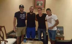 Fabio de Souza junto a Menjívar, Meza y Oliver Morazán.