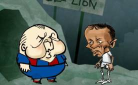 Javier Portillo tuvo que ir hasta la 'Cueva del León' para hablar con Rafael Ferrari por su salida del Olimpia y este le hace al final un obsequio. Foto DIEZ