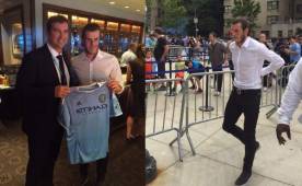 Gareth Bale estuvo el domingo en el Yankee Stadium de New York City.