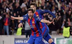La euforia de todo Barcelona y del anotador Sergi Roberto en el gol que dio el pase a cuartos de final.