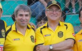 Mario Verdial y Jaime Villegas en un fotografía reciente en el estadio Morazán. (DIEZ)