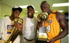 Kobe Bryant armó un buen tándem con Shaquille O'Neal que los llevó a ganar tres anillos de NBA.