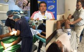 Los doctores Óscar Benítez y Gilberto Reyes de Honduras, junto al mexicano José Luis Serrano quienes intervinieron de inmediato a Garrido para evitar un desastre.