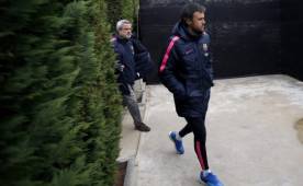 Luis Enrique al momento de ofrecer la conferencia de prensa en las instalaciones del Barcelona.