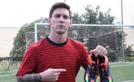 Leo en la presentación de su nuevo calzado realizado por Adidas.