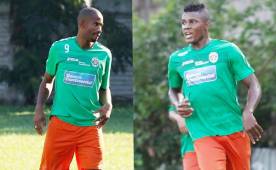 Allan Lalín y Harlington Gutiérrez durante el amistoso de este miércoles con Marathón. Fotos Delmer Martínez.