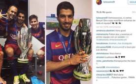 Los jugadores del Barcelona celebraron por todo lo alto la Supercopa de Europa.