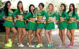 Ellas son las chicas que engalanaron la ida de la final Real Sociedad-Olimpia en el estadio Francisco Martínez de Tocoa. Fotos Neptalí Romero, Delmer Martínez y Javier Rosales.