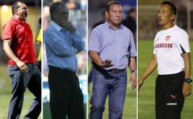Wilmer Cruz, Chelato Uclés, Carlos Tábora y Jorge Pineda, entrenadores hondureños.
