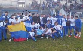 Roberto Hernández en la celebración con el Montalegre por el ascenso a la segunda división de Portugal.