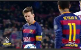Lionel Messi le entregó al balón a Neymar para que ejecutará el penal.