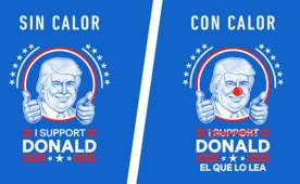 Este era el mensaje que aparecía y al que cambiaba la camiseta de Donald Trump.
