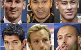 Messi, Iniesta, Neymar, Mascherano, Rakitic y Luis Suárez en la lista del Barcelona.