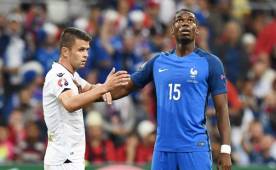 Paul Pogba fue titular ayer con Francia en el triunfo ante Albania. Foto AFP.