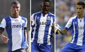 Héctor Quiñones, Diego Reyes y Jackson Martínez cuando fueron cedidos a Europa.