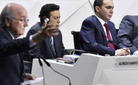 Alfredo Hawit durante su participación en el congreso de la Fifa.