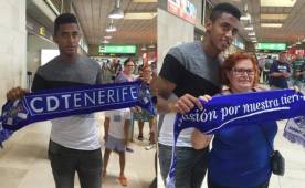 Momento de la llegada de Anthony Lozano a Tenerife. Cortesía Tenerife.