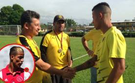 El delantero marroquí, Noa Sadaoui, inició hoy a entrenar con Real España y aquí cuando se ponía a las órdenes del entrenador Mauro Reyes.