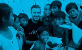 La relación de Beckham con Unicef se estableció en 2005, año en que el exfutbolista se convirtió en embajador.